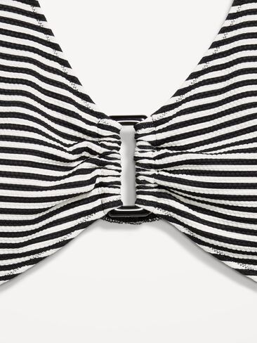 Old Navy Textured One-Piece Cut-Out Swimsuit - Black White Stripe in Saudi Arabia