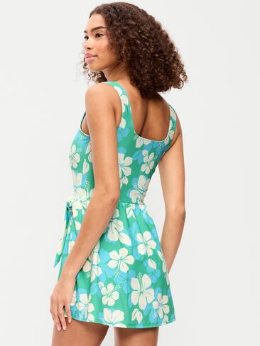 Old Navy Matte Side-Tie Swim Dress - Cool Hibiscus in Saudi Arabia