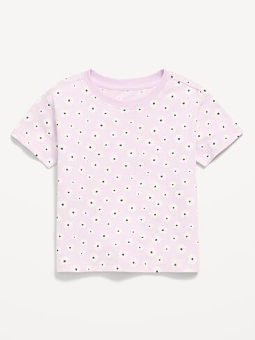 Old Navy Printed Short-Sleeve T-Shirt for Toddler Girls - Purple Floral in Saudi Arabia