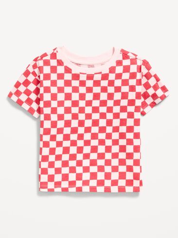 Old Navy Printed Short-Sleeve T-Shirt for Toddler Girls - PINK CHECKERBOARD in Kuwait