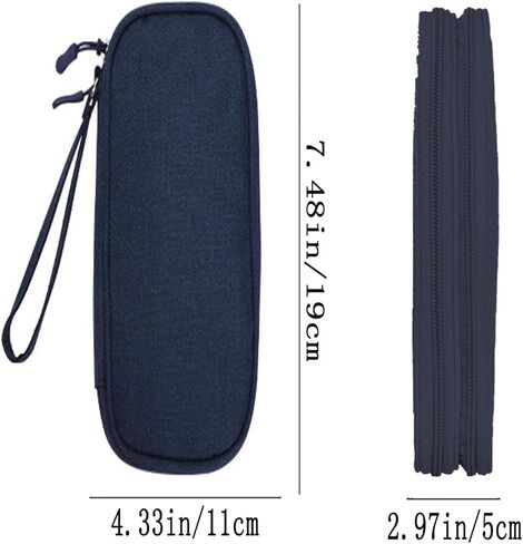 Travel Organizer Bag for Electronics - Waterproof Double Layer Storage Pouch for Charger, Cables, Phone, Earphones, Passport & Small Accessories Navy Blue (Compact & Portable) in Saudi Arabia