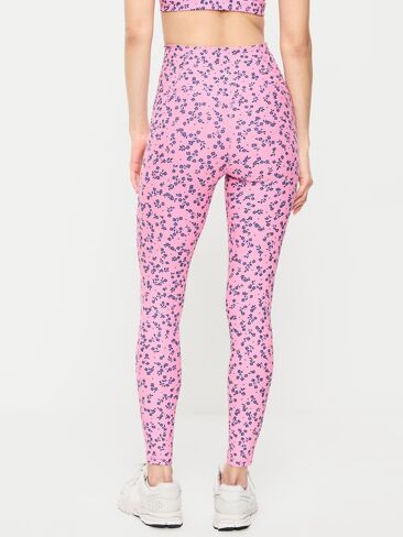 Old Navy Extra-High Waisted PowerSoft Boundless 7/8 Pocket Leggings – No Front Seam - Pink Floral in Saudi Arabia