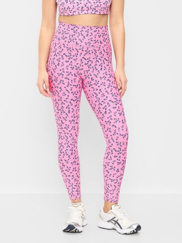 Old Navy Extra-High Waisted PowerSoft Boundless 7/8 Pocket Leggings – No Front Seam - Pink Floral in Saudi Arabia