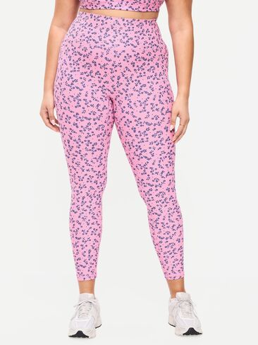 Old Navy Extra-High Waisted PowerSoft Boundless 7/8 Pocket Leggings – No Front Seam - Pink Floral in Saudi Arabia