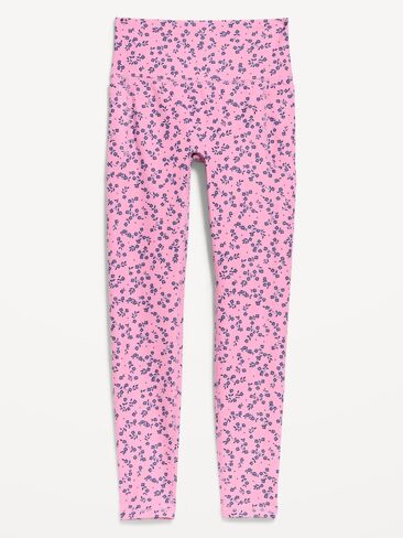 Old Navy Extra-High Waisted PowerSoft Boundless 7/8 Pocket Leggings – No Front Seam - Pink Floral in Saudi Arabia