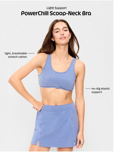Old Navy Light Support PowerChill Sports Bra - ELECTRIC PEONY in Saudi Arabia