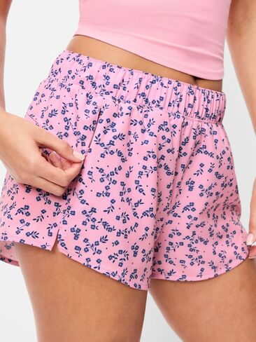 شورت Old Navy متوسط ​​الارتفاع StretchTech Run -- درزة داخلية 3 بوصة - زهور وردية in Saudi Arabia