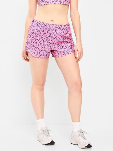شورت Old Navy متوسط ​​الارتفاع StretchTech Run -- درزة داخلية 3 بوصة - زهور وردية in Saudi Arabia