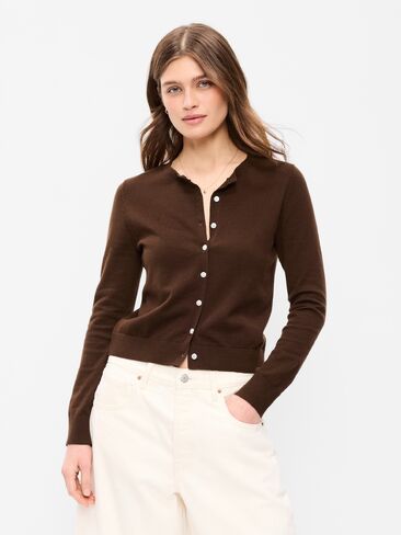 Old Navy SoSoft Lite Cropped Crew-Neck Cardigan - Earthen in Saudi Arabia