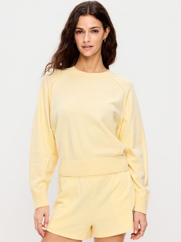 Old Navy SoSoft Lite Crew-Neck Cropped Sweater - Cool Almond in Saudi Arabia