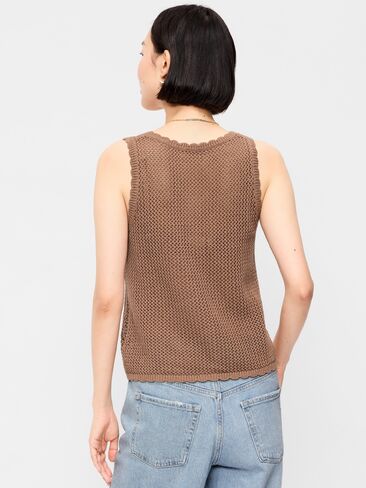 Old Navy Sleeveless Seaside Cotton Crochet Tank Top - Driftwood in Saudi Arabia