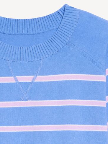 Old Navy SoSoft Lite Cropped Crew-Neck Sweater - Blue Multi Stripe in Saudi Arabia