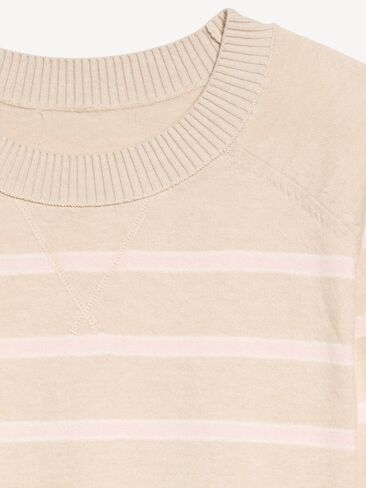 Old Navy SoSoft Lite Cropped Crew-Neck Sweater - Pink Stripe in Saudi Arabia