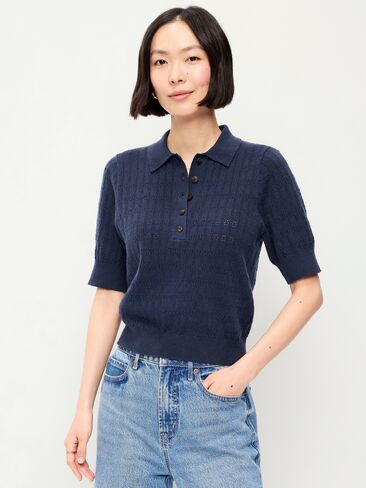 قميص بولو قصير الأكمام من Old Navy SoSoft Lite بأكمام قصيرة - عمق القطب الشمالي in Saudi Arabia