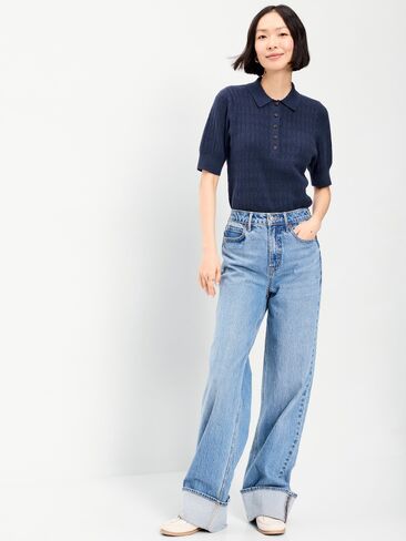 قميص بولو قصير الأكمام من Old Navy SoSoft Lite بأكمام قصيرة - عمق القطب الشمالي in Saudi Arabia