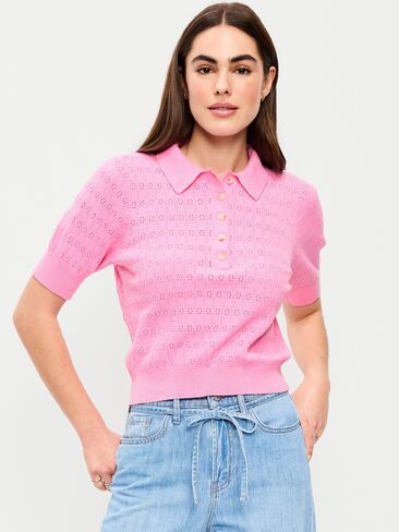 قميص بولو قصير الأكمام من Old Navy SoSoft Lite قصير الأكمام - HYDRANGEA PINK in Saudi Arabia