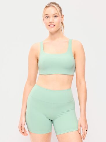 Old Navy Light Support StudioSmooth Square-Neck Sports Bra - Enchant Mint in Saudi Arabia