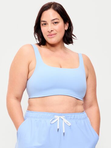 Old Navy Light Support StudioSmooth Square-Neck Sports Bra - Monet Blue in Saudi Arabia