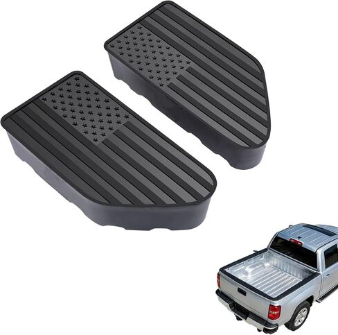 أغطية جيب لسكك السرير لسيارة GMC Chevy Silverado Sierra 1500 2019-2024 2025 2026، GMC Sierra 3500HD(2020 2021 2022 2023)/2500، أغطية سدادات للفتحات الخلفية للشاحنات السوداء in Kuwait