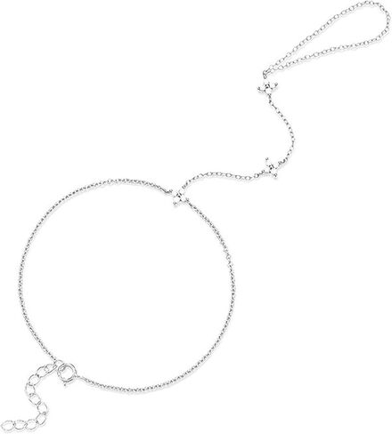 Xayah Lucky Leaf Finger Stain Bracelet for Women 925 Sterling Silver Body Ring Bracelet 14k Gold Plated Flate Flower CZ Hypoallergenic to Mater in Saudi Arabia
