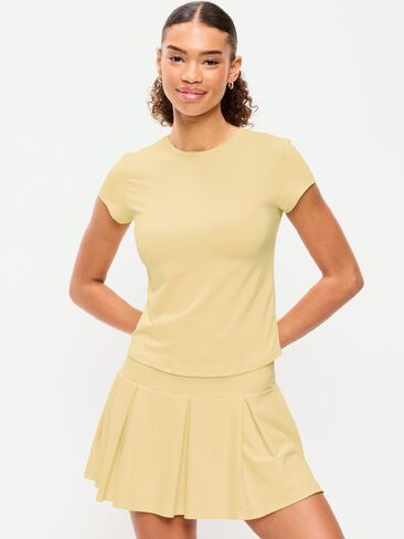 Old Navy StudioSmooth Short-Sleeve Base Layer Top - Butter Yellow in Saudi Arabia