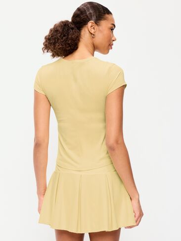 Old Navy StudioSmooth Short-Sleeve Base Layer Top - Butter Yellow in Saudi Arabia