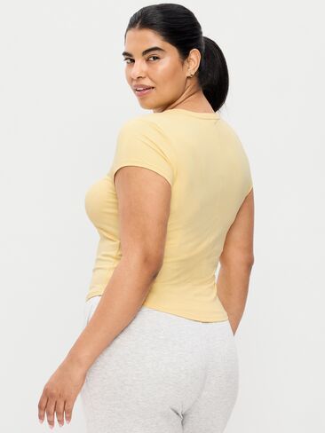 Old Navy StudioSmooth Short-Sleeve Base Layer Top - Butter Yellow in Saudi Arabia