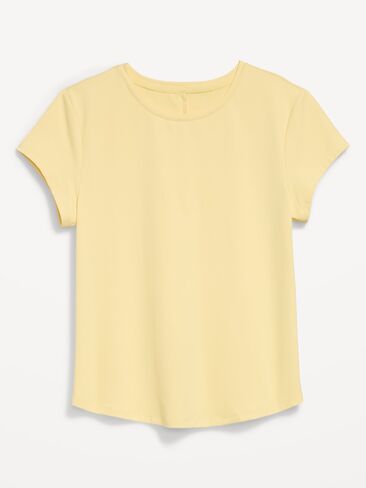 Old Navy StudioSmooth Short-Sleeve Base Layer Top - Butter Yellow in Saudi Arabia