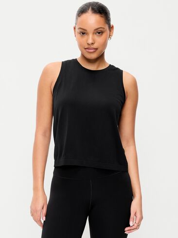 Old Navy Fluid Seamless Loose Tank Top - Black Jack in Saudi Arabia