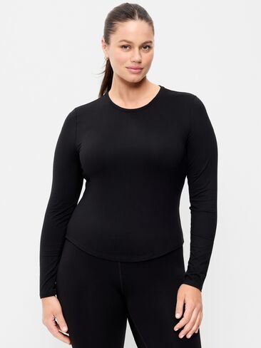 Old Navy StudioSmooth Long-Sleeve Base Layer Top - Black Jack in Saudi Arabia