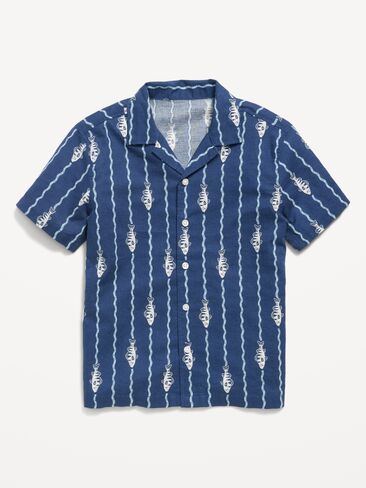 Old Navy Printed Short-Sleeve Linen-Blend Shirt for Boys - Firefish in Saudi Arabia