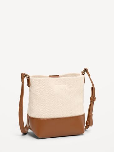 Old Navy Small Preppy Bucket Bag - Natural White in Saudi Arabia