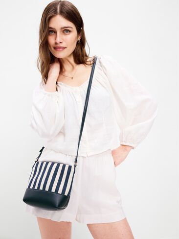 Old Navy Small Preppy Bucket Bag - Navy Stripe in Saudi Arabia
