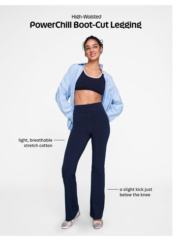 بنطال ضيق PowerChill عالي الخصر قابل للطي من Old Navy - بلاك جاك in Saudi Arabia