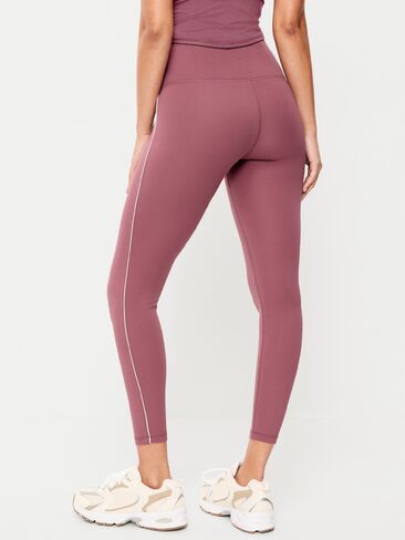 Old Navy بنطال ضيق عالي الخصر StudioSmooth 7/8 مخطط جانبيًا - روزيت in Saudi Arabia