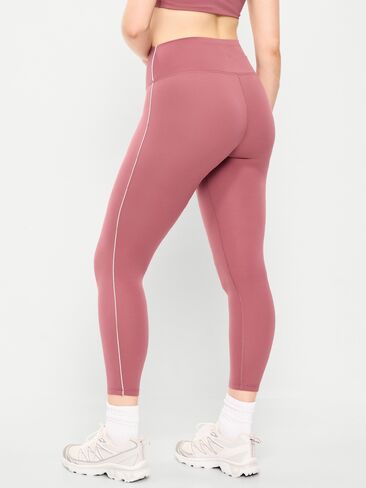 Old Navy بنطال ضيق عالي الخصر StudioSmooth 7/8 مخطط جانبيًا - روزيت in Saudi Arabia