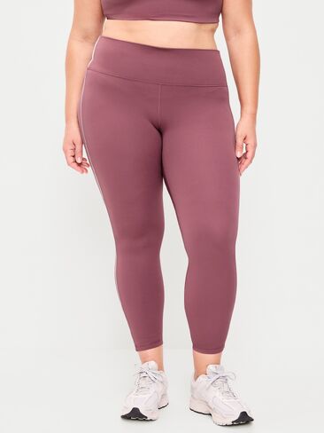 Old Navy بنطال ضيق عالي الخصر StudioSmooth 7/8 مخطط جانبيًا - روزيت in Saudi Arabia