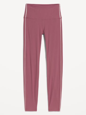 Old Navy بنطال ضيق عالي الخصر StudioSmooth 7/8 مخطط جانبيًا - روزيت in Saudi Arabia