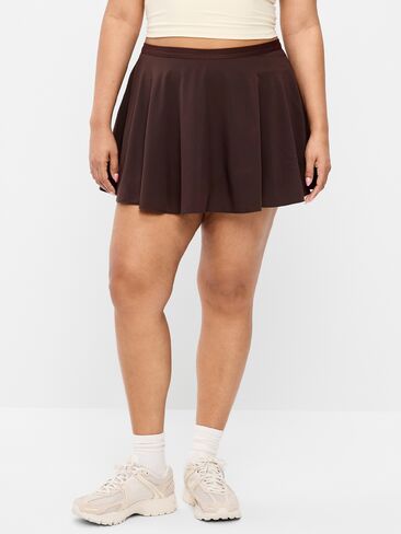 Old Navy Extra High-Waisted Stretch Woven Swing Skort - Black Coffee in Saudi Arabia
