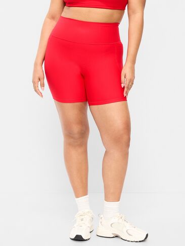 Old Navy Extra-High Waisted PowerSoft Boundless Pocket Biker Shorts-- 6-inch inseam - No Front Seam - Amaryllis in Saudi Arabia