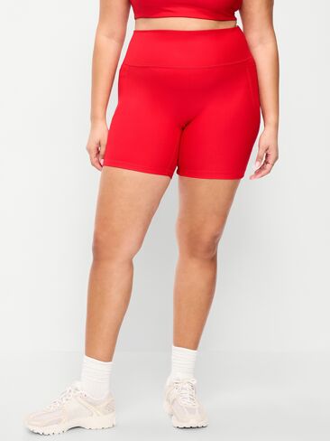 Old Navy Extra-High Waisted PowerSoft Boundless Pocket Biker Shorts-- 6-inch inseam - No Front Seam - Amaryllis in Saudi Arabia