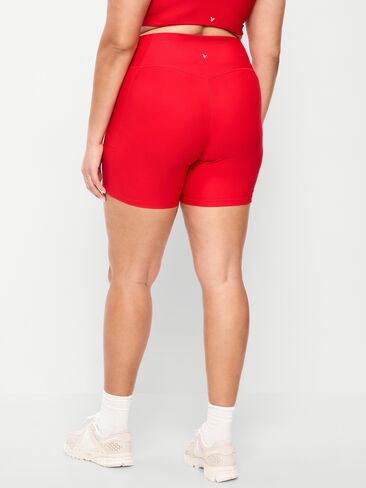 Old Navy Extra-High Waisted PowerSoft Boundless Pocket Biker Shorts-- 6-inch inseam - No Front Seam - Amaryllis in Saudi Arabia