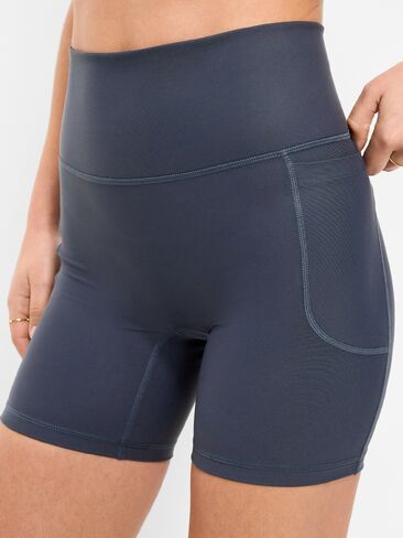Old Navy Extra-High Waisted PowerSoft Boundless Pocket Biker Shorts-- 6-inch inseam - No Front Seam - Dusk Navy in Saudi Arabia