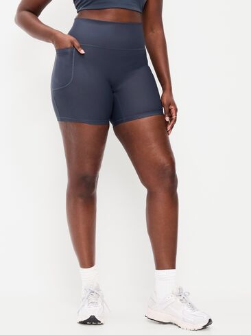Old Navy Extra-High Waisted PowerSoft Boundless Pocket Biker Shorts-- 6-inch inseam - No Front Seam - Dusk Navy in Saudi Arabia