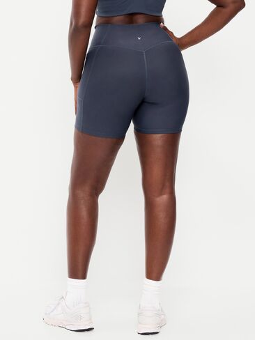 Old Navy Extra-High Waisted PowerSoft Boundless Pocket Biker Shorts-- 6-inch inseam - No Front Seam - Dusk Navy in Saudi Arabia