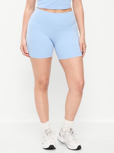 Old Navy شورت عالي الخصر StudioSmooth Biker - درزة داخلية 6 بوصة - أزرق مونيه in Saudi Arabia