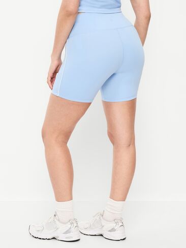 Old Navy شورت عالي الخصر StudioSmooth Biker - درزة داخلية 6 بوصة - أزرق مونيه in Saudi Arabia