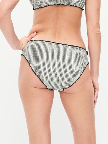 Old Navy Mid-Rise Ruffle Trim Swim Bottoms - Pique Black/White Gingham in Saudi Arabia