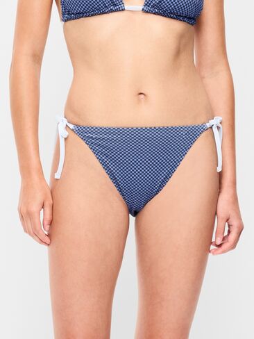 Old Navy Pique String Bikini Swim Bottoms - BLUE CHECKERBOARD in Saudi Arabia