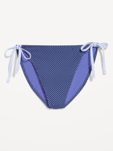 Old Navy Pique String Bikini Swim Bottoms - BLUE CHECKERBOARD in Saudi Arabia